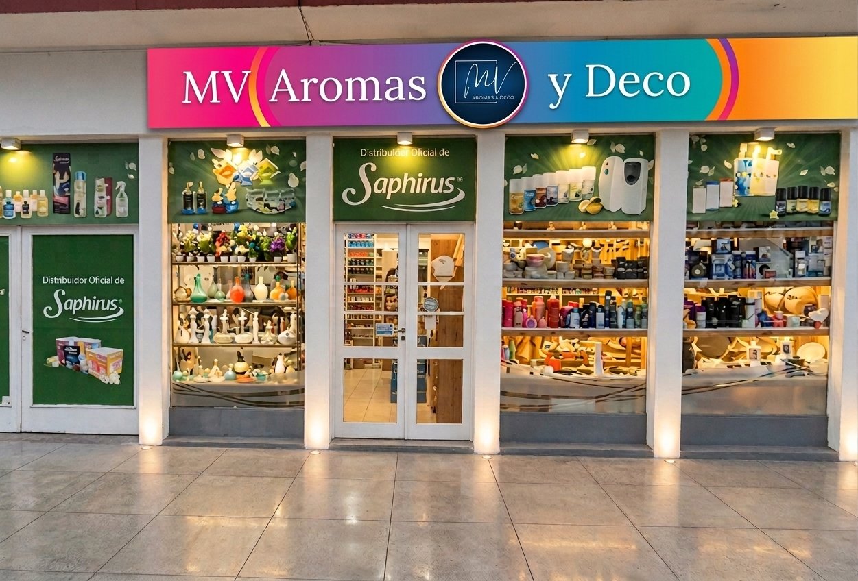 Local de MV Aromas y Deco en Reconquista, distribuidor oficial de Saphirus